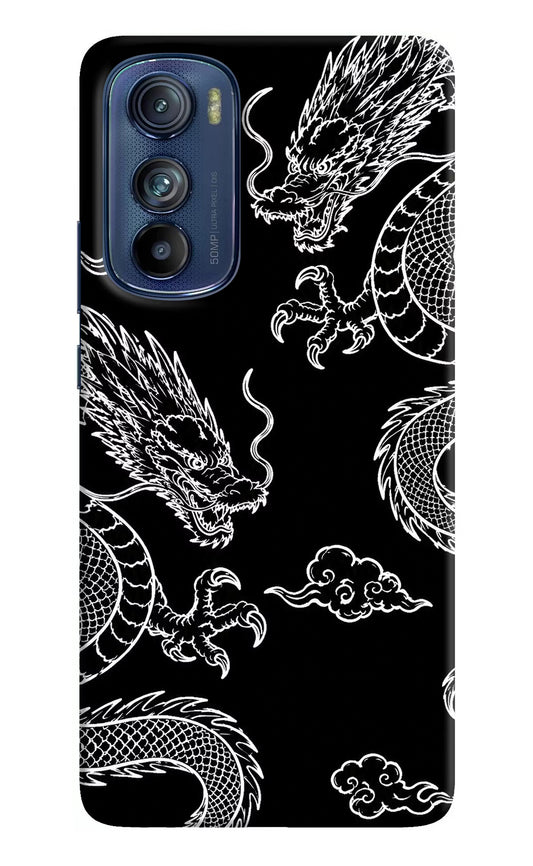 Twin Dragons Moto Edge 30 Hard Case Back Cover by Casekaro