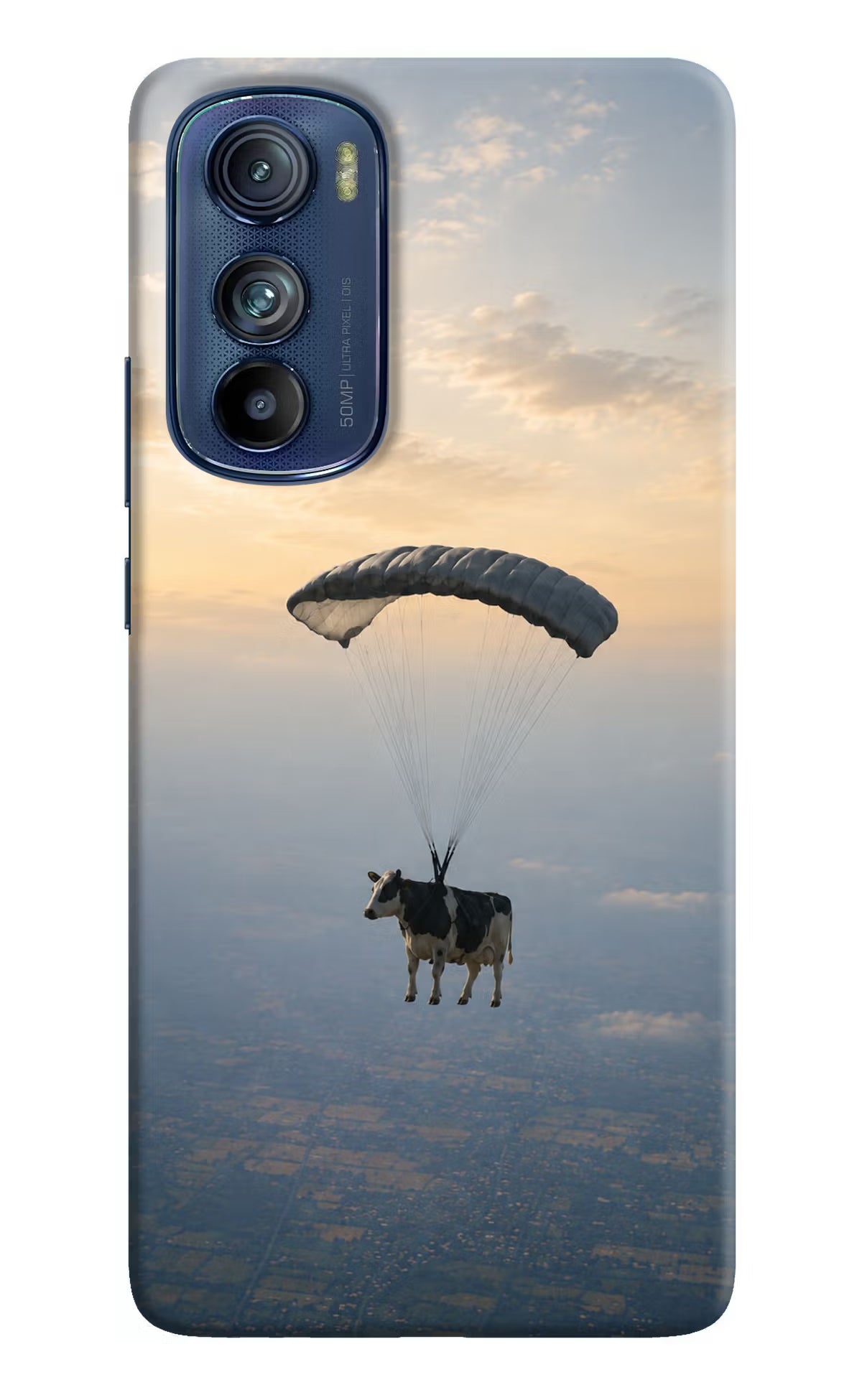 Skydiving Cow Moto Edge 30 Back Cover