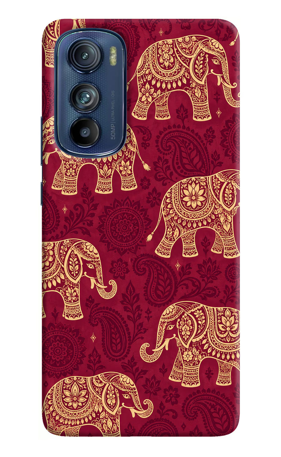 Maroon Elephant Moto Edge 30 Back Cover, Hard case