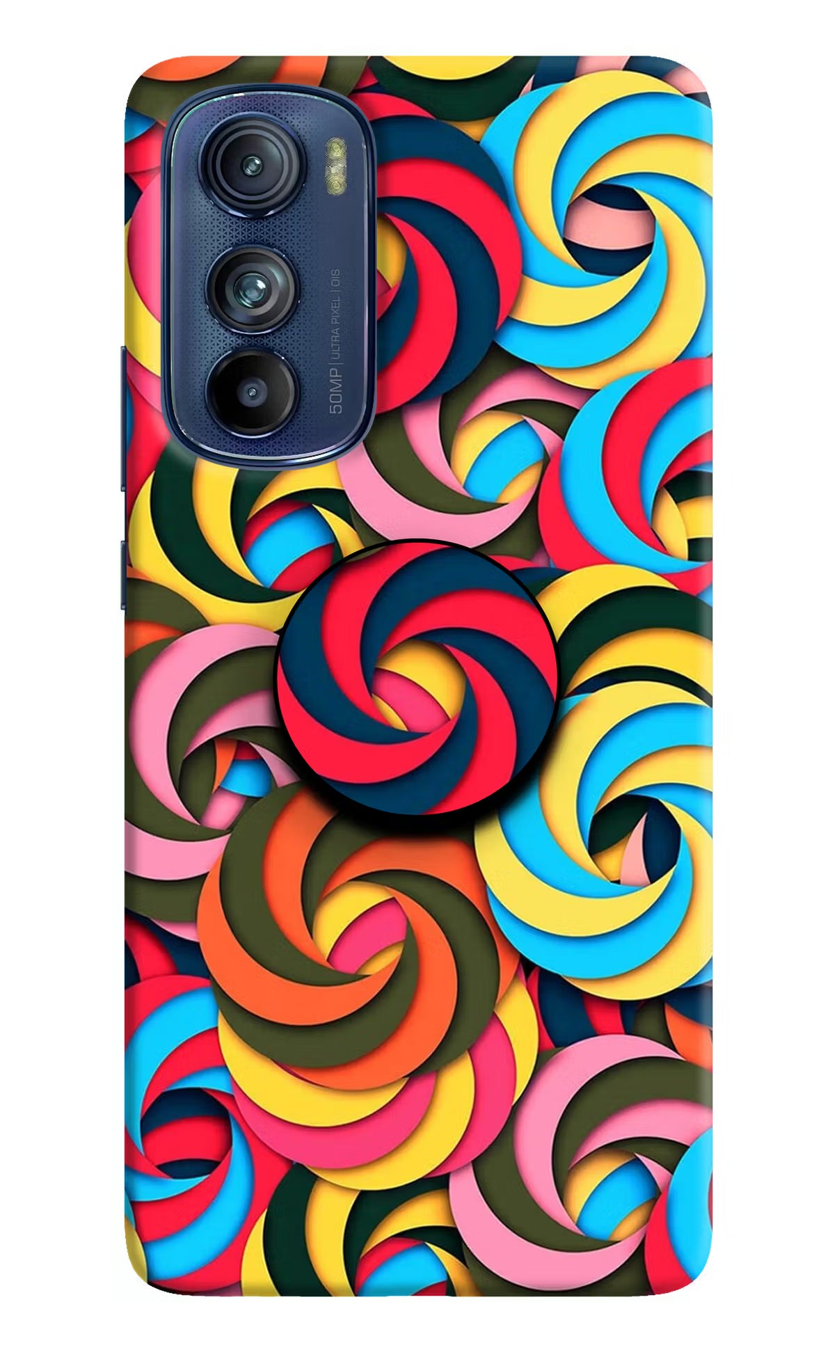 Spiral Pattern Moto Edge 30 Pop Case by Casekaro