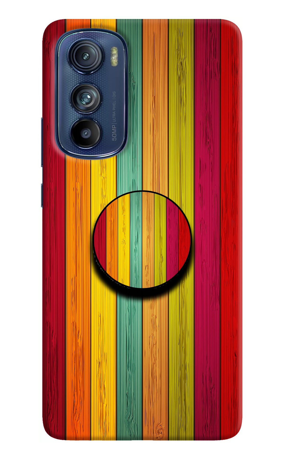 Multicolor Wooden Moto Edge 30 Pop Case