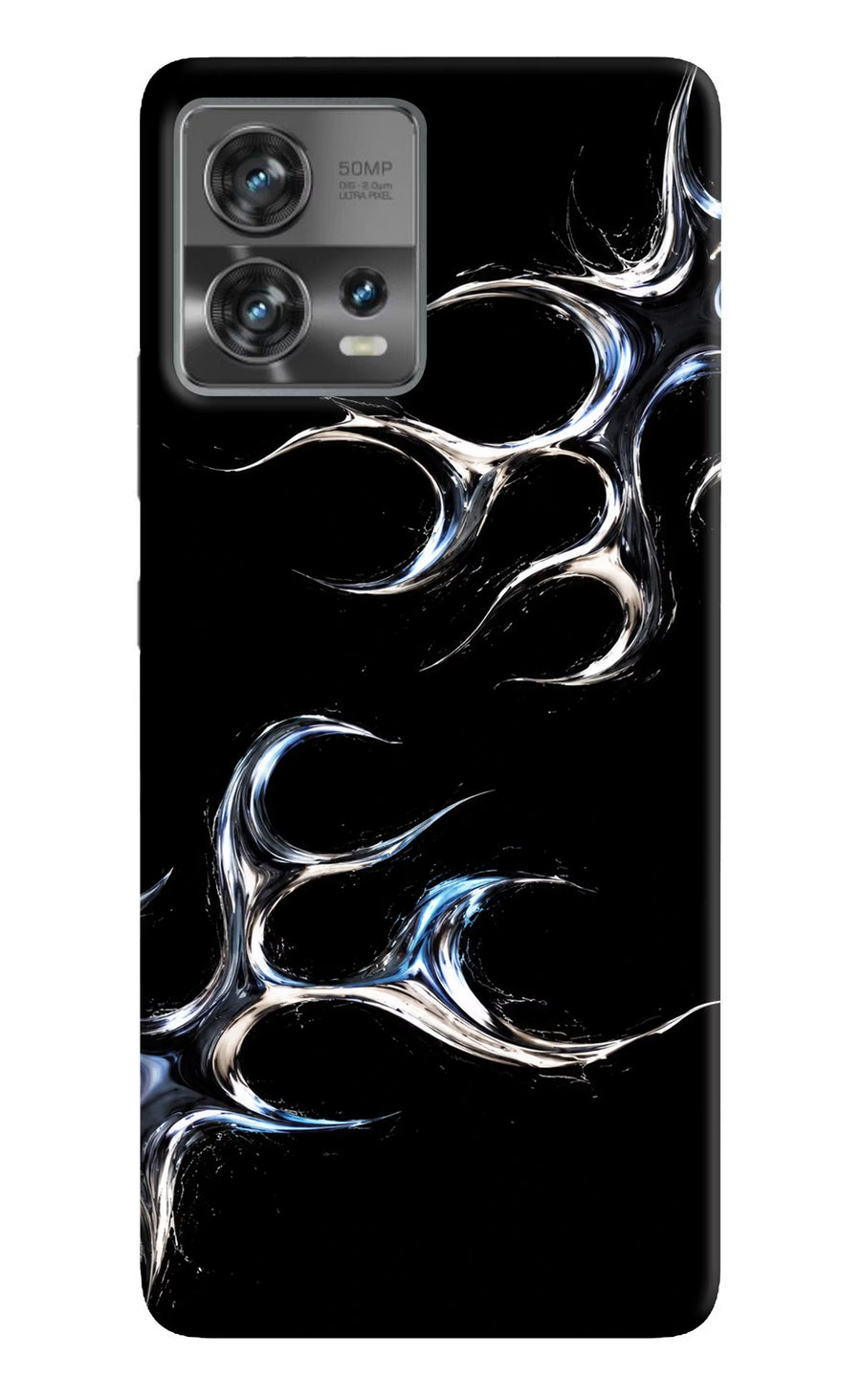 Chrome Tribal Moto Edge 30 Fusion Back Cover, Hard case