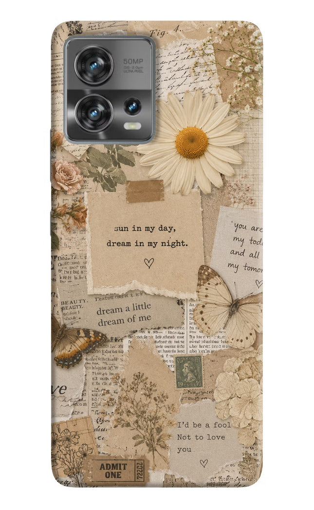 Vintage case Moto Edge 30 Fusion Hard Case Back Cover by Casekaro
