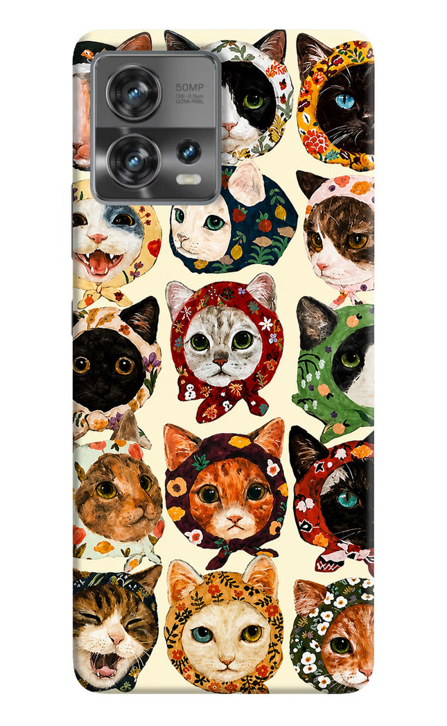 Cool Cat Moto Edge 30 Fusion Hard Case Back Cover by Casekaro