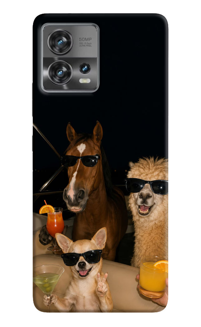 Party Squad Moto Edge 30 Fusion Hard Case Back Cover by Casekaro