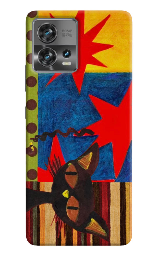 Pop Cat Moto Edge 30 Fusion Hard Case Back Cover by Casekaro