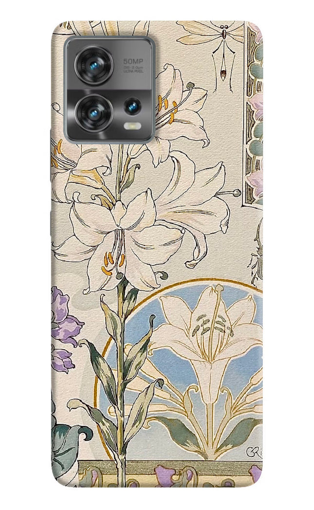 White Lily Moto Edge 30 Fusion Hard Case Back Cover by Casekaro