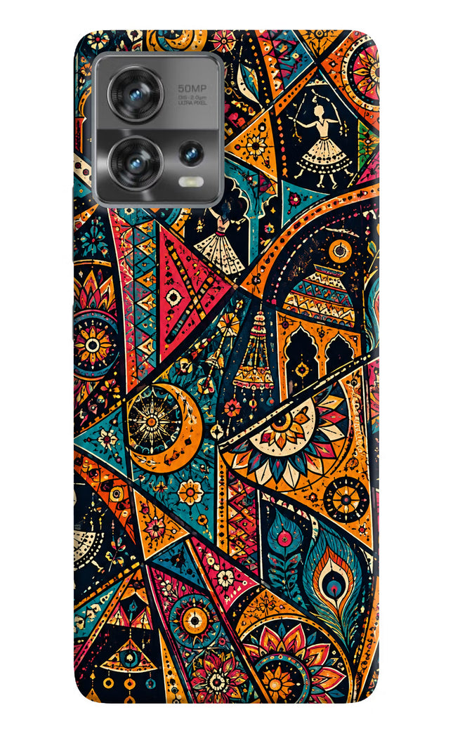 Folk Print Moto Edge 30 Fusion Hard Case Back Cover by Casekaro