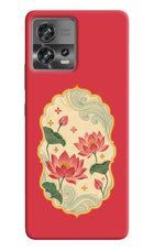 Pink Lotus Moto Edge 30 Fusion Hard Case Back Cover by Casekaro