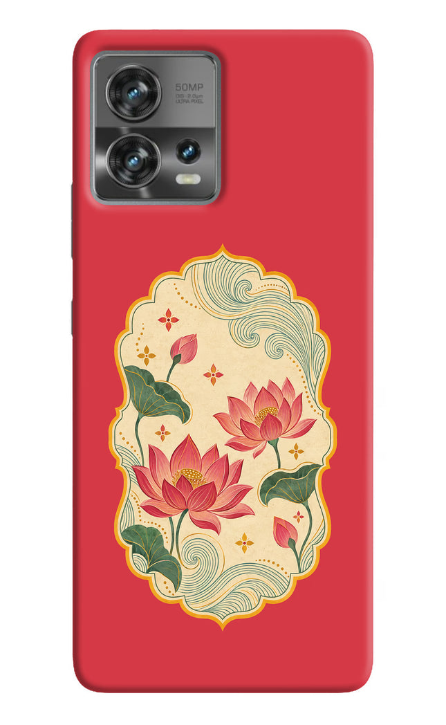 Pink Lotus Moto Edge 30 Fusion Back Cover