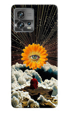 Cosmic Flower Moto Edge 30 Fusion Hard Case Back Cover by Casekaro