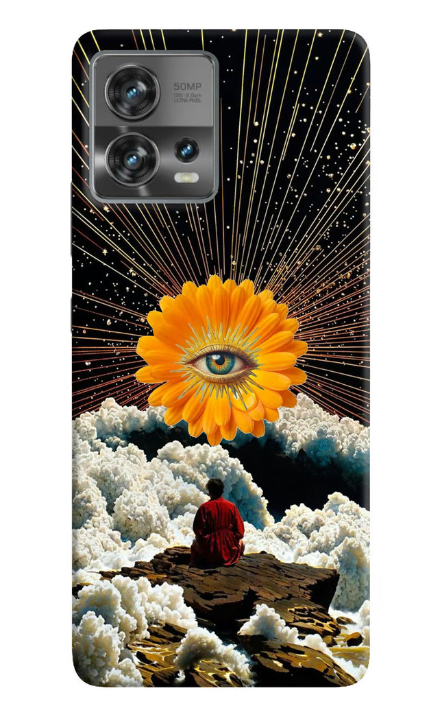 Cosmic Flower Moto Edge 30 Fusion Hard Case Back Cover by Casekaro