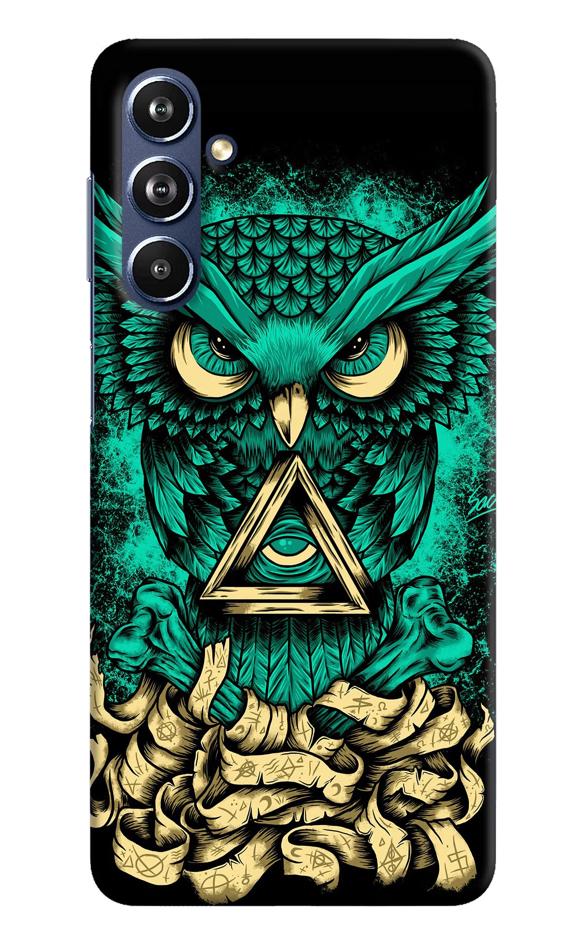 Green Owl Samsung F54 5G Hard Case Back Cover by Casekaro
