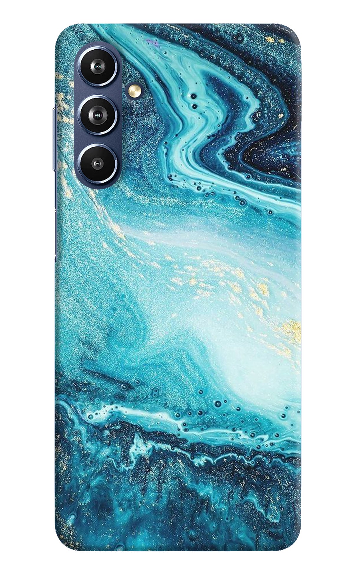 Blue Glitter Marble Samsung F54 5G Back Cover