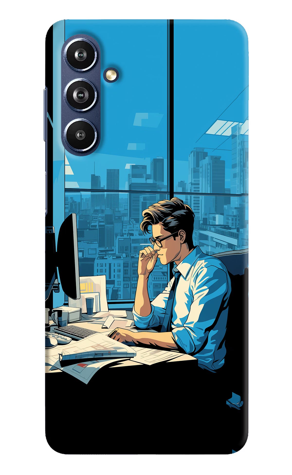 Focused Hustler (AI Generated) Samsung F54 5G Hard Case Back Cover by Casekaro