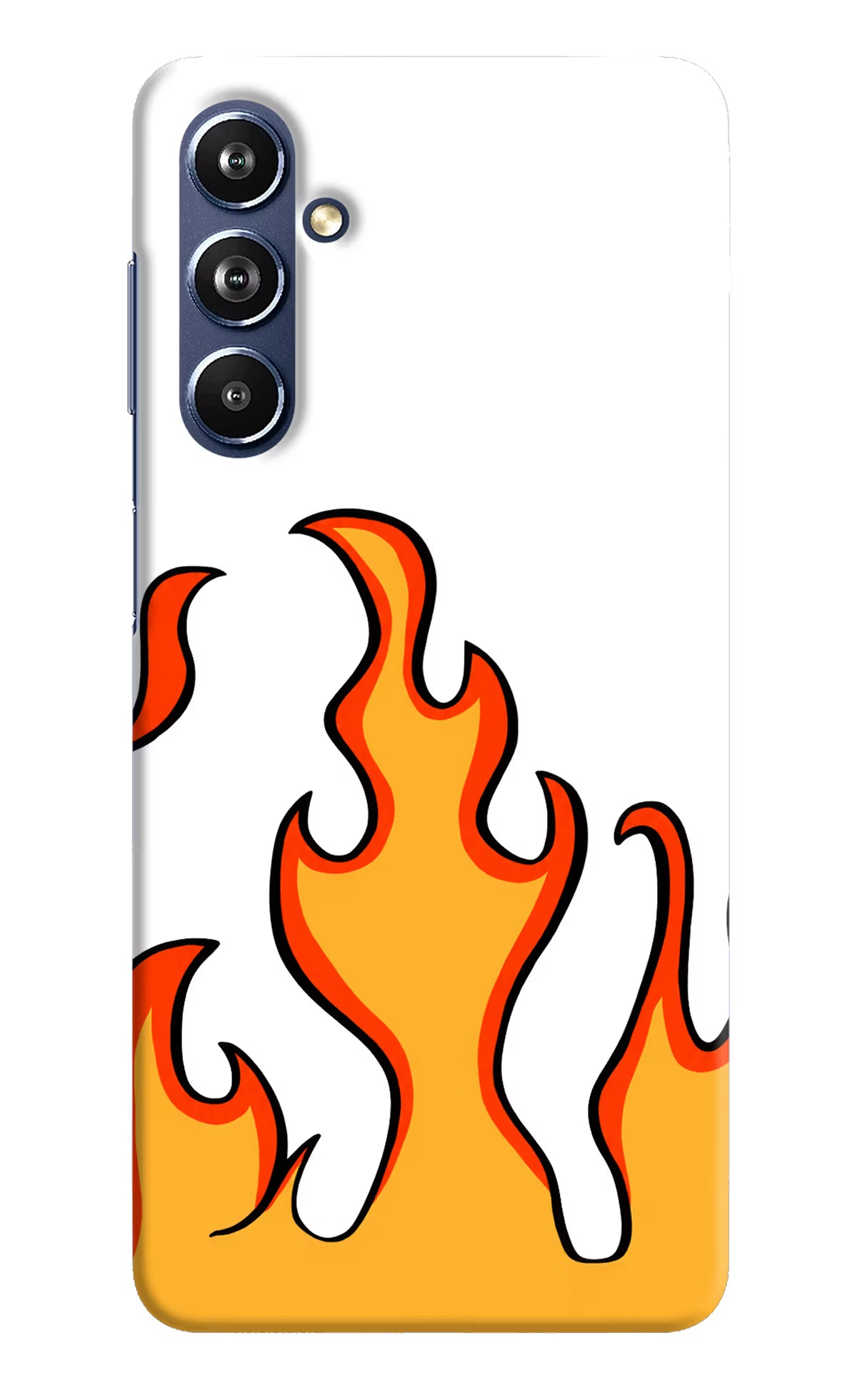 Fired Up – White Samsung F54 5G Hard Case Back Cover by Casekaro