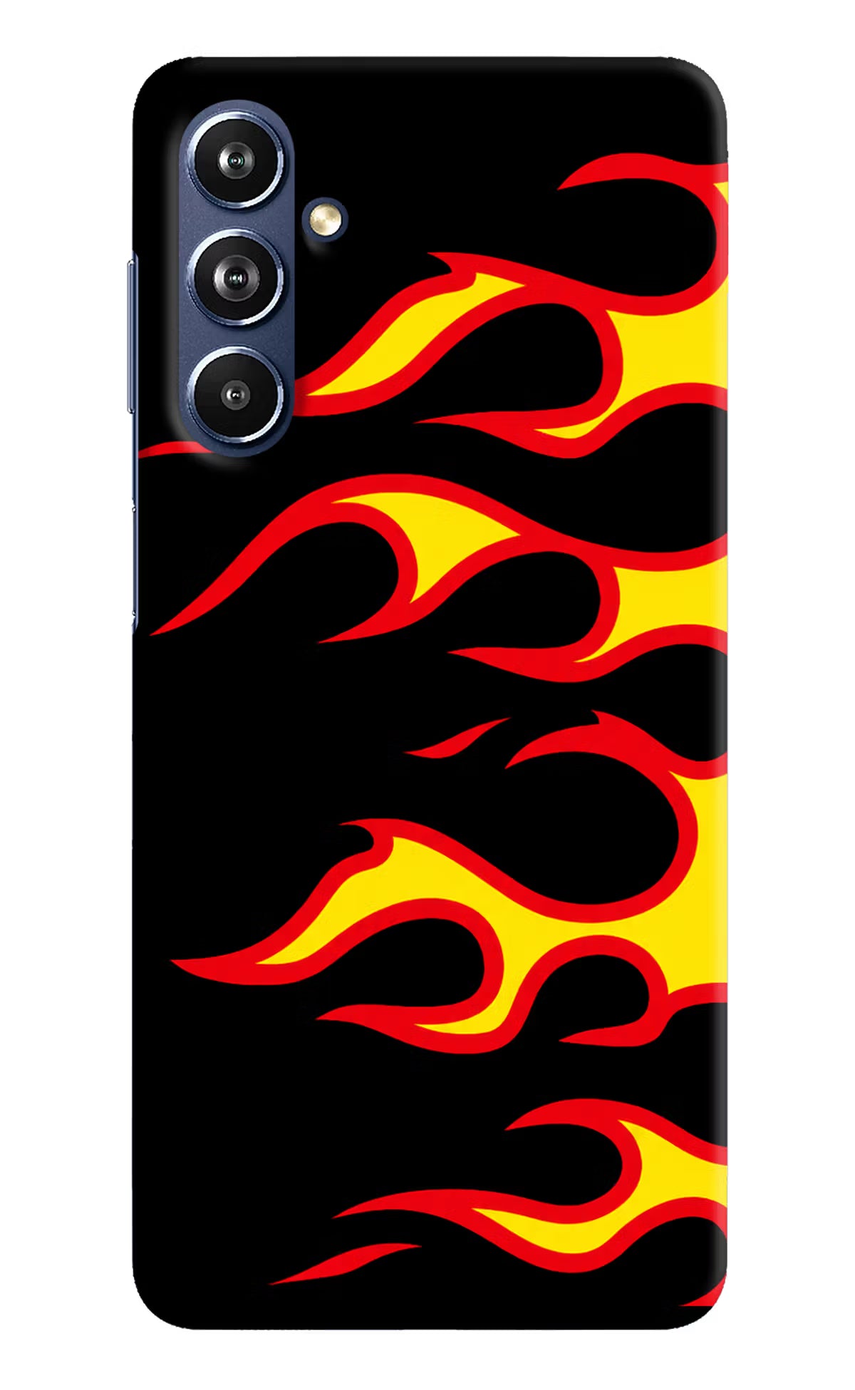 Side Sweep Flames Samsung F54 5G Hard Case Back Cover by Casekaro