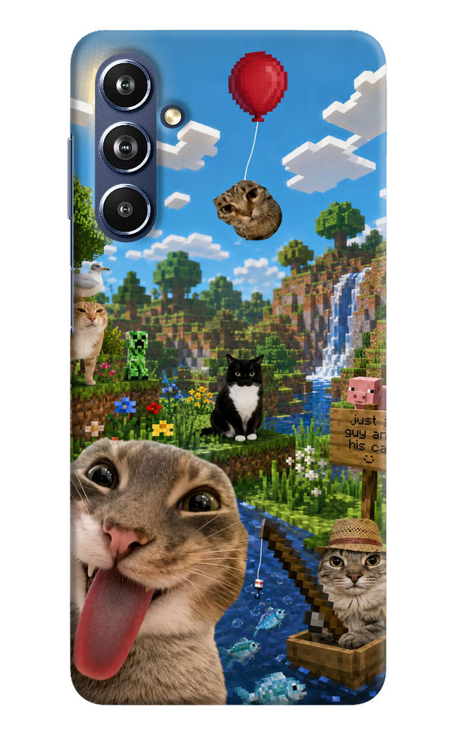 Minecraft Cat Chaos Samsung F54 5G Hard Case Back Cover by Casekaro