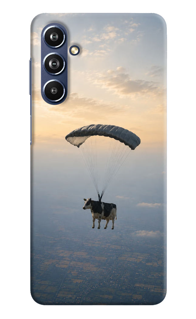 Skydiving Cow Samsung F54 5G Hard Case Back Cover by Casekaro