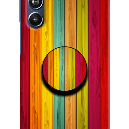Multicolor Wooden Samsung F54 5G Pop Case by Casekaro
