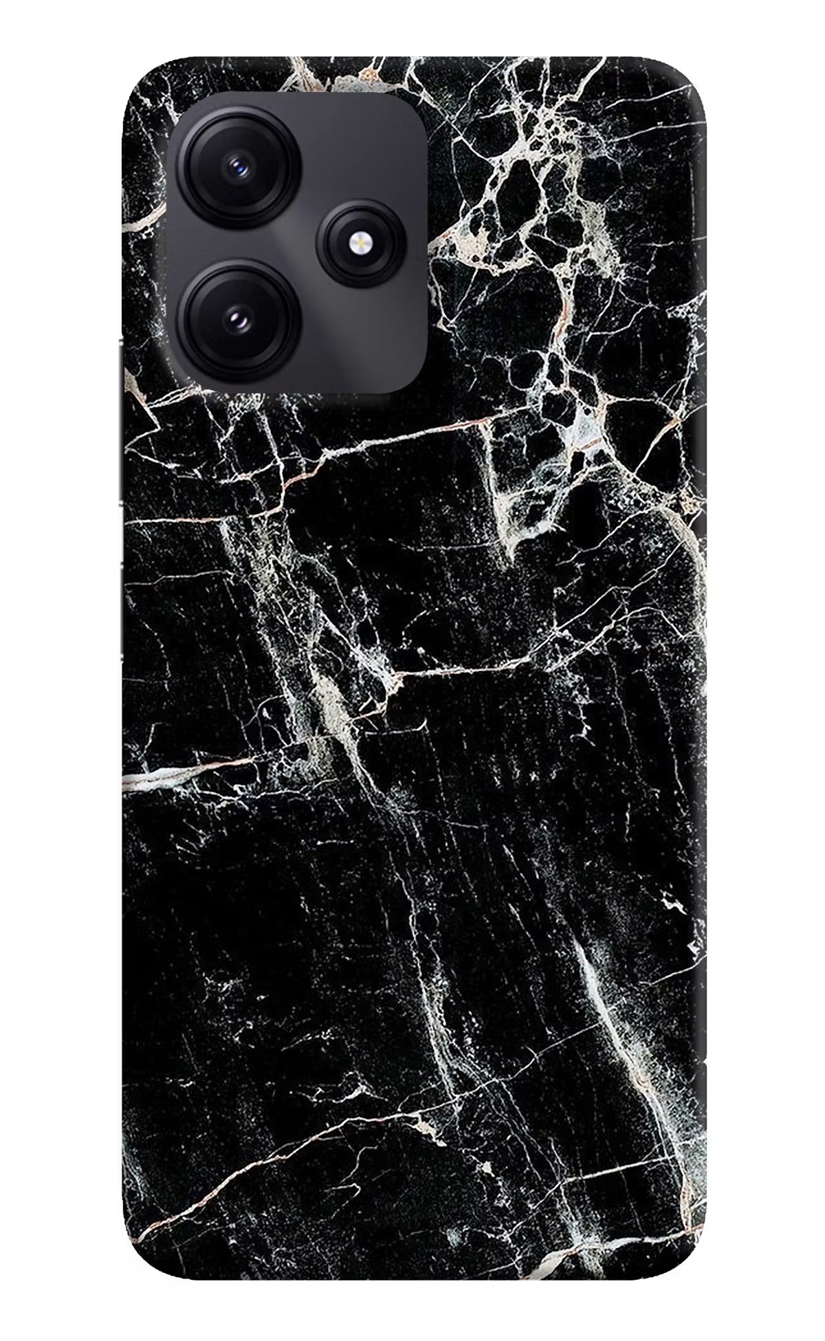 Black Marble Texture Poco M6 Pro 5G Hard Case Back Cover by Casekaro