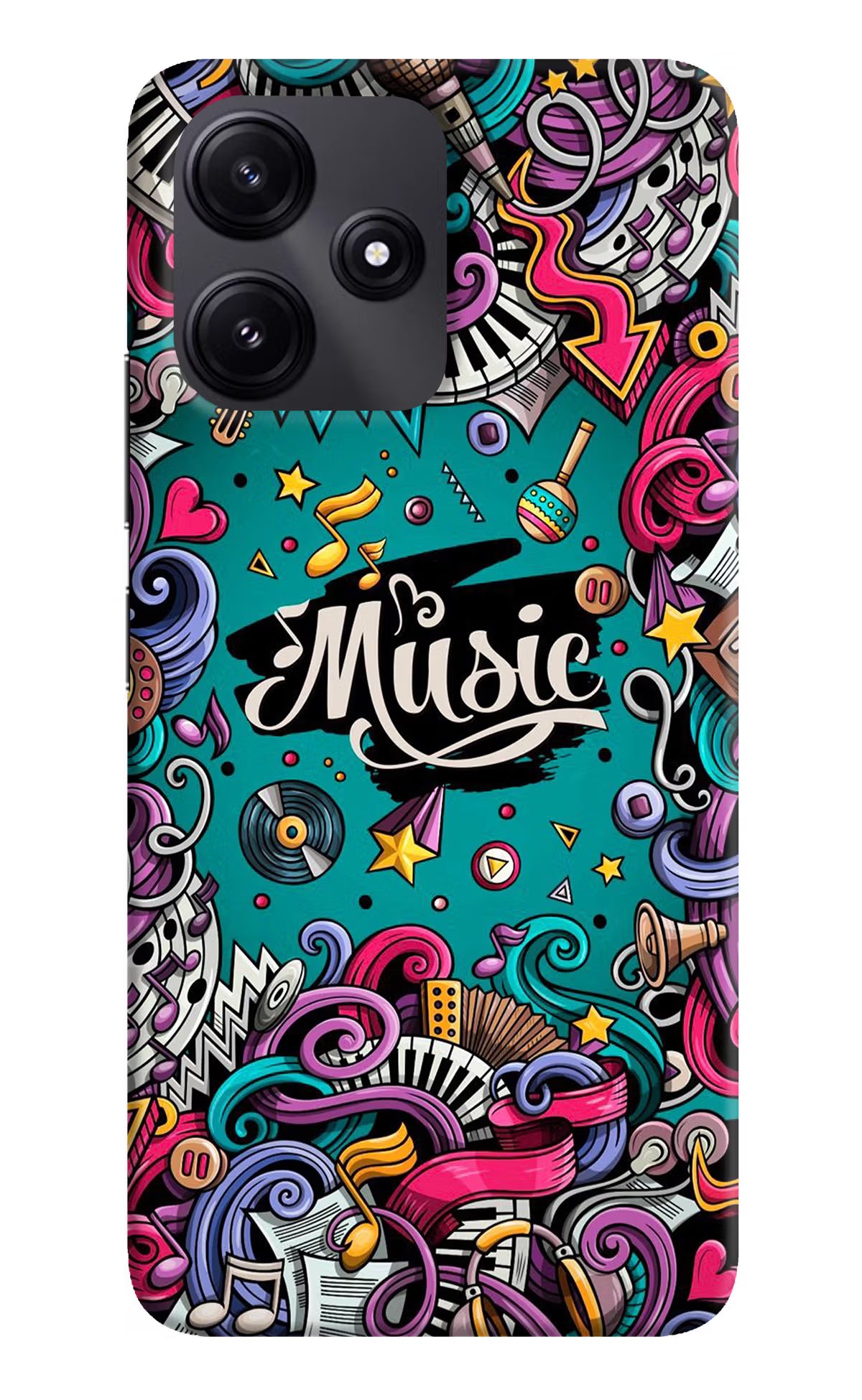 Music Graffiti Poco M6 Pro 5G Hard Case Back Cover by Casekaro