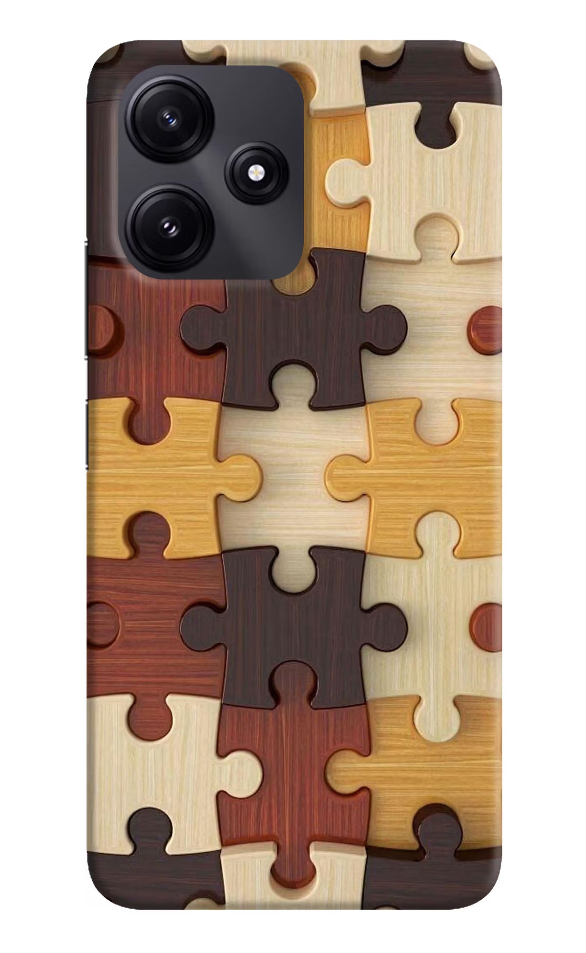 Wooden Puzzle Poco M6 Pro 5G Hard Case Back Cover by Casekaro