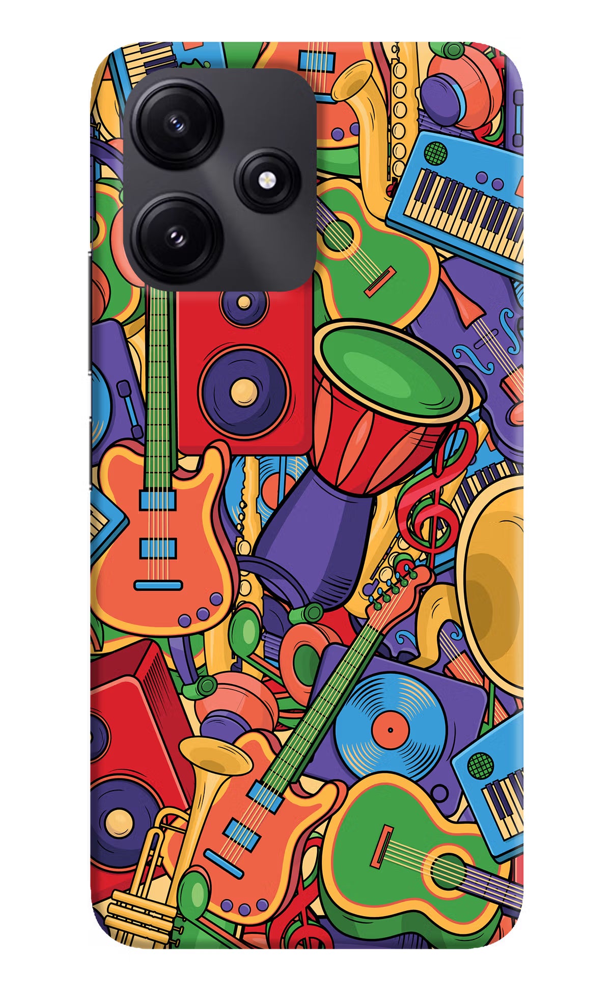 Music Instrument Doodle Poco M6 Pro 5G Hard Case Back Cover by Casekaro