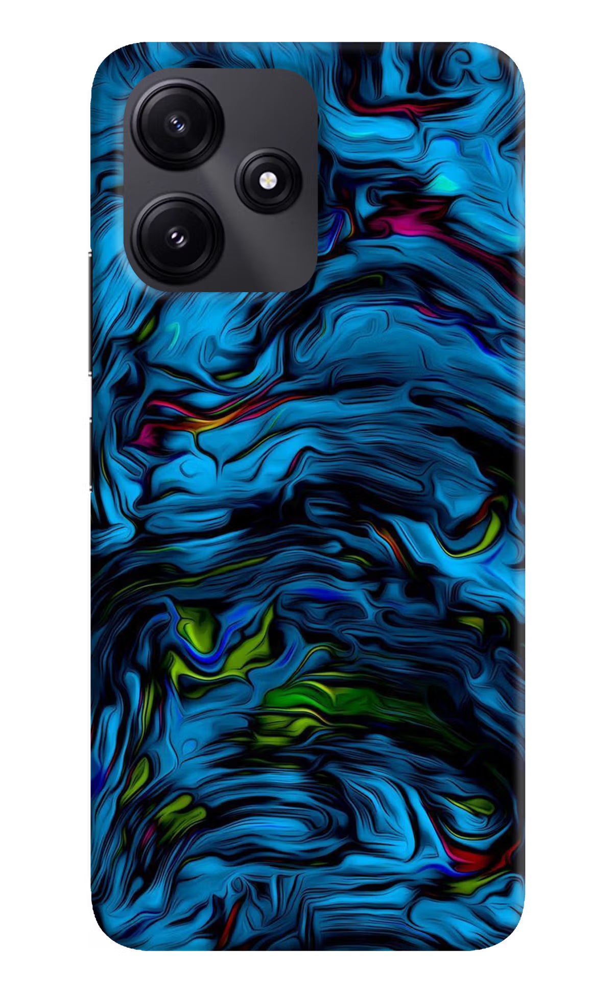 Dark Blue Abstract Poco M6 Pro 5G Hard Case Back Cover by Casekaro