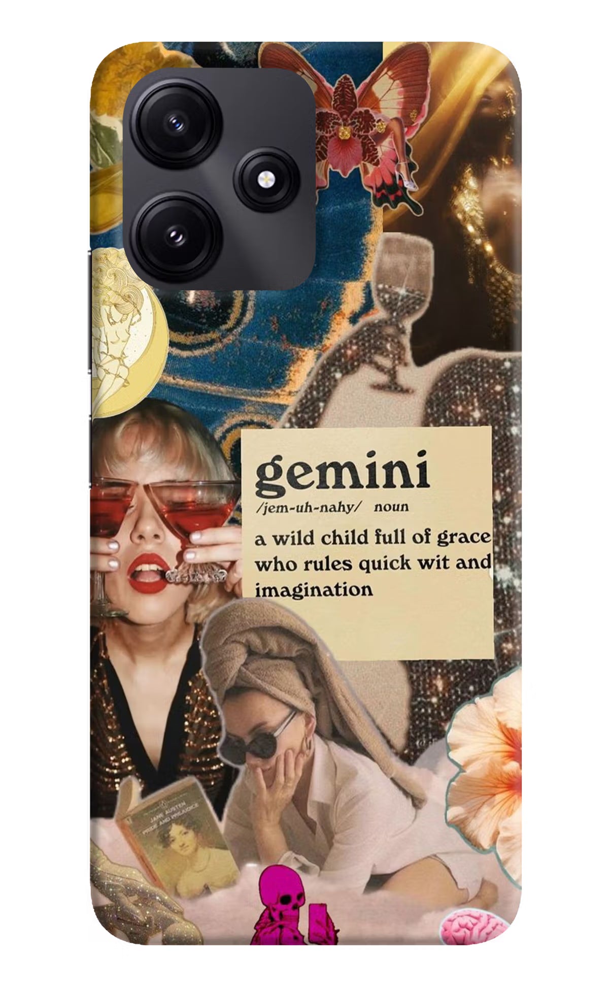 Gemini Zodiac Poco M6 Pro 5G Hard Case Back Cover by Casekaro