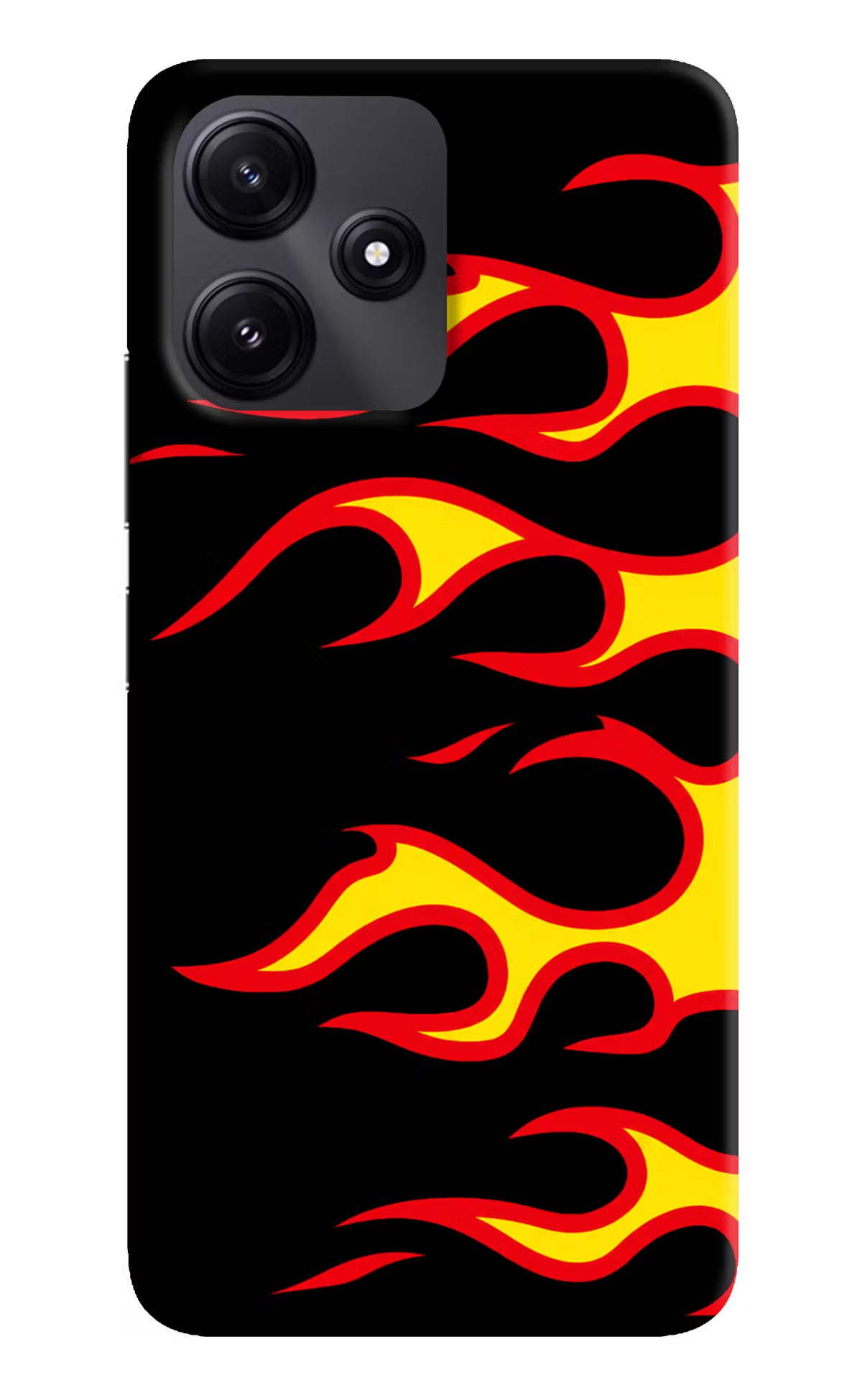 Side Sweep Flames Poco M6 Pro 5G Hard Case Back Cover by Casekaro