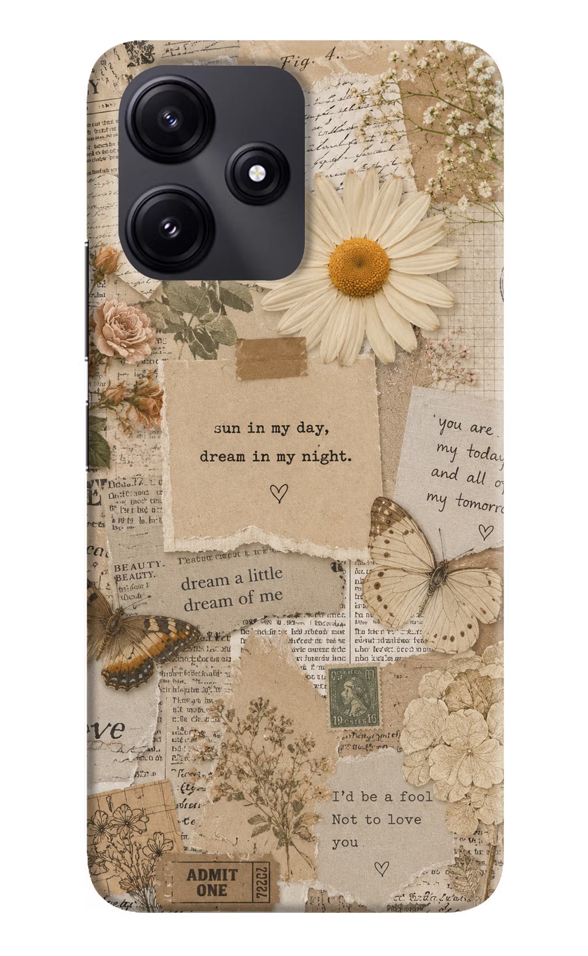 Vintage case Poco M6 Pro 5G Back Cover