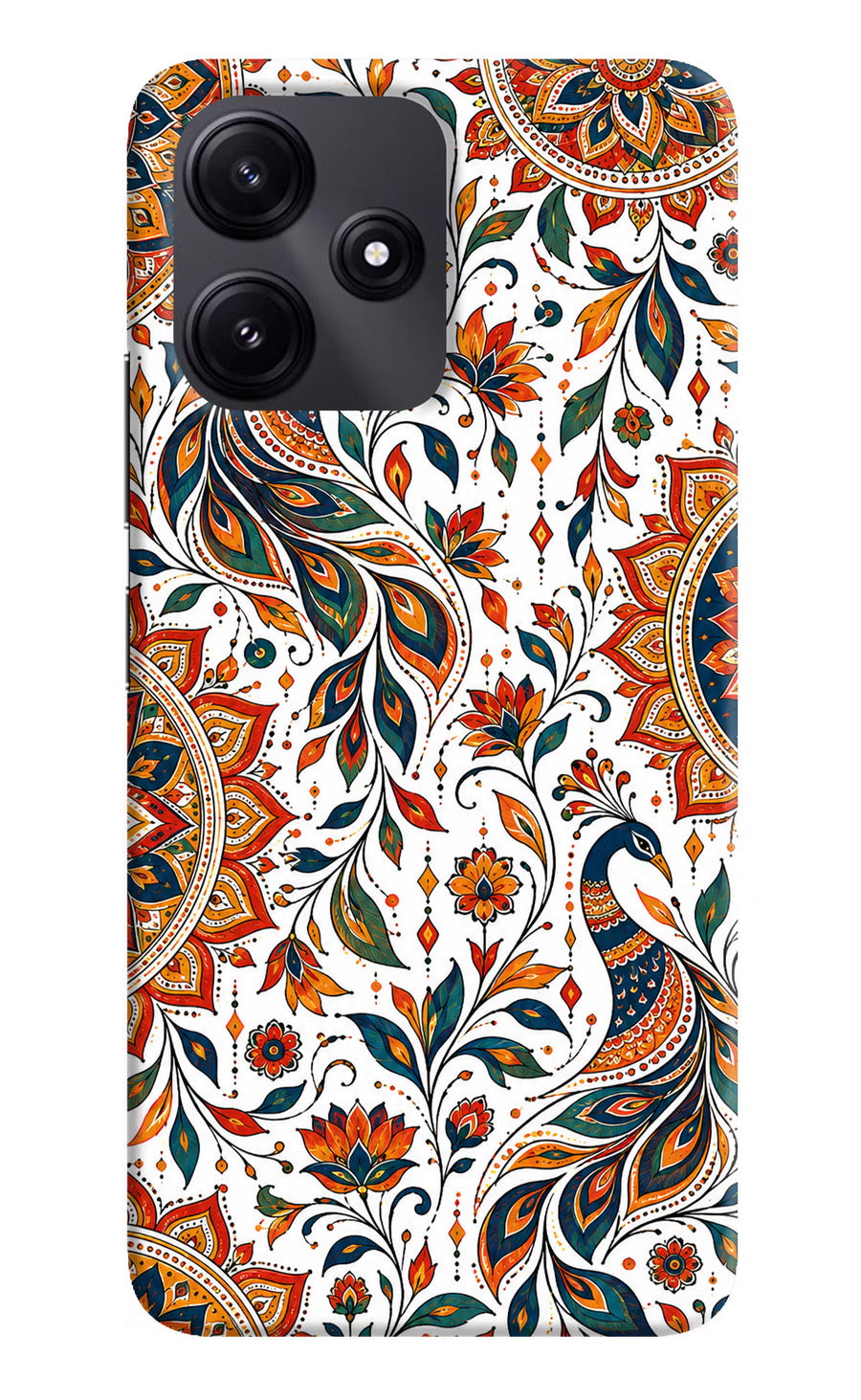White Mayura Poco M6 Pro 5G Back Cover, Hard case
