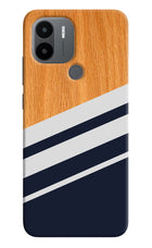 Blue and white wooden Redmi A1+/A2+ Back Cover