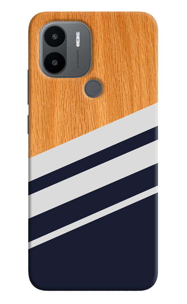 Blue and white wooden Redmi A1+/A2+ Back Cover