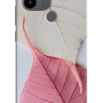 White Pink Leaf Redmi A1+/A2+ Back Cover