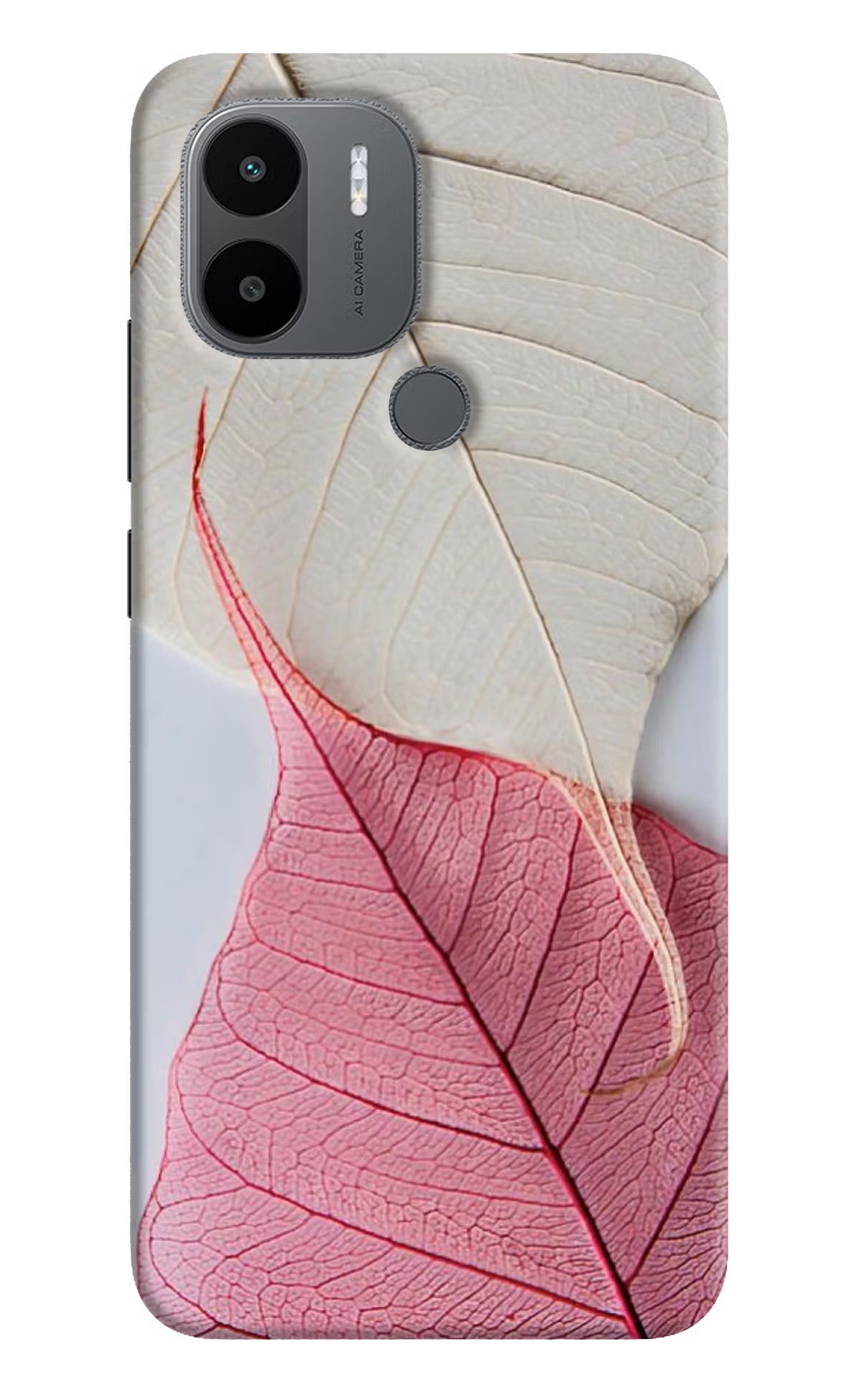 White Pink Leaf Redmi A1+/A2+ Back Cover