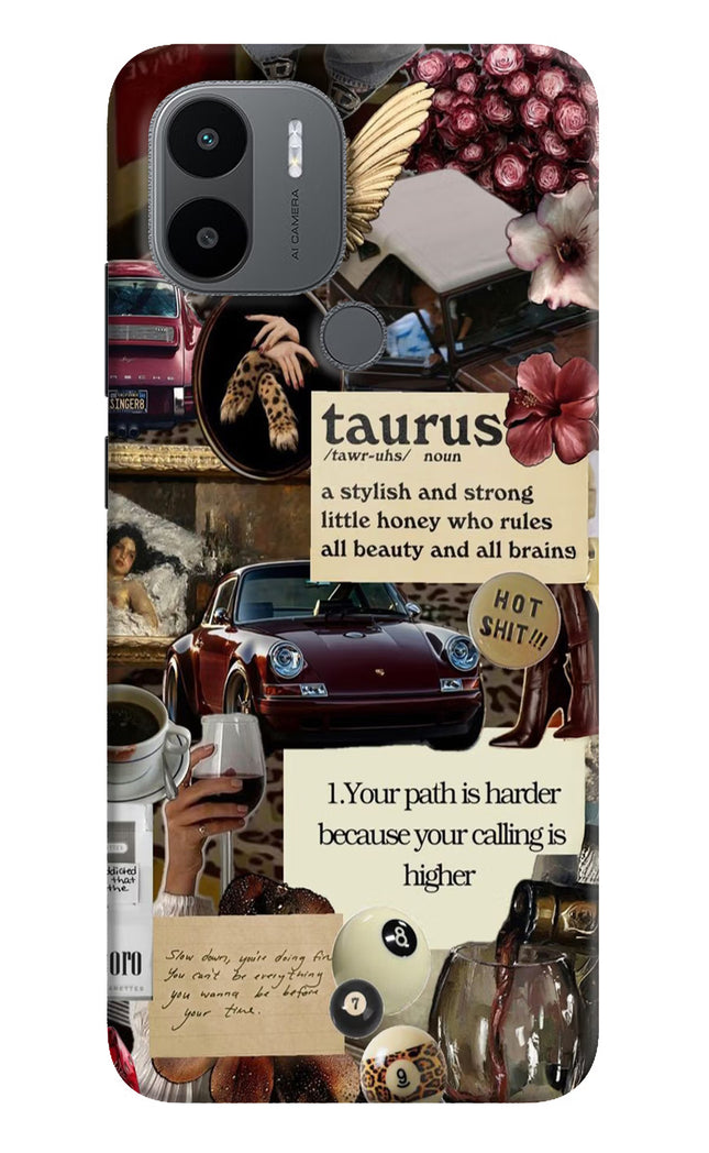 Taurus Zodiac Redmi A1+/A2+ Hard Case Back Cover by Casekaro