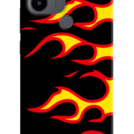 Side Sweep Flames Redmi A1+/A2+ Hard Case Back Cover by Casekaro