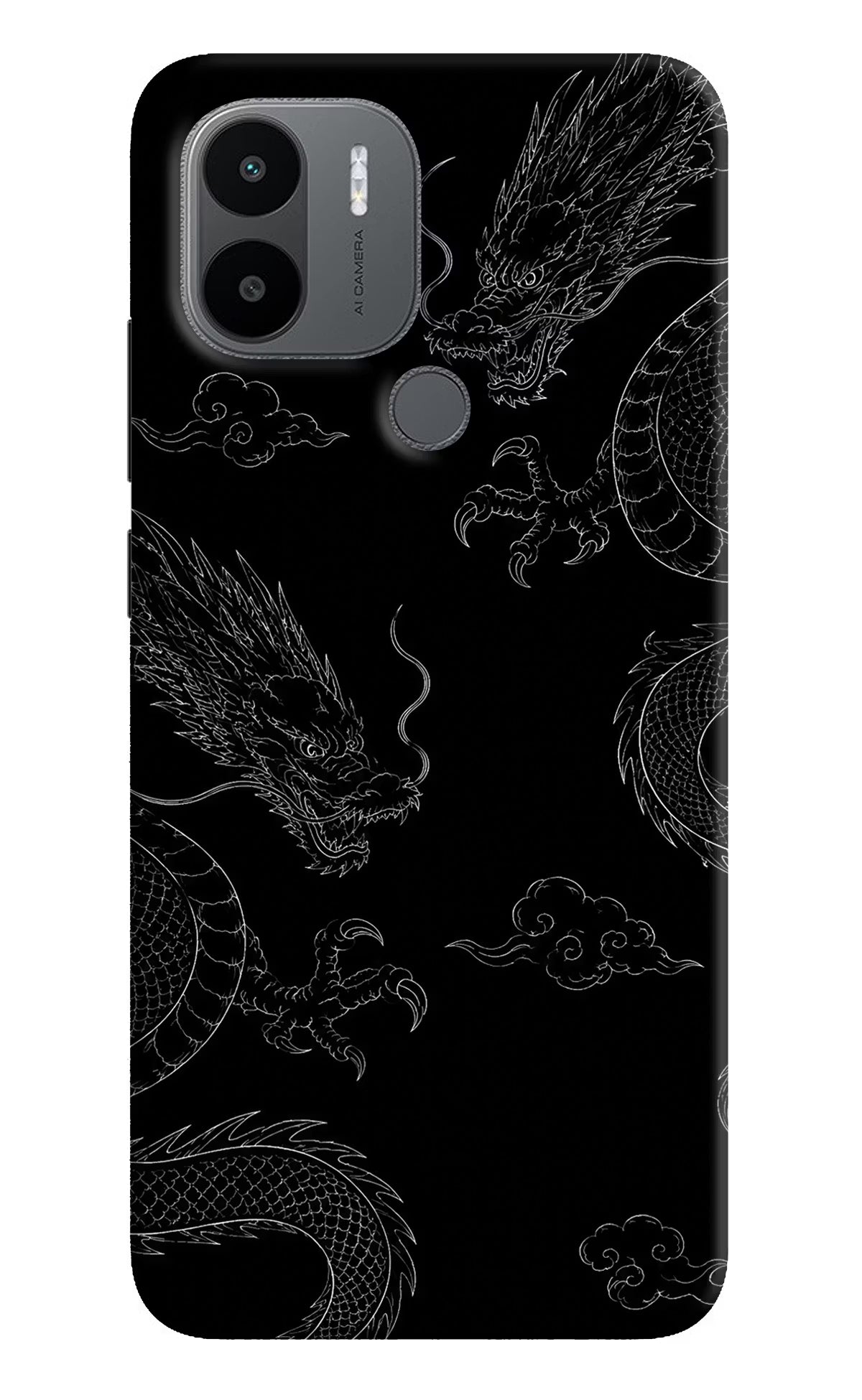 Twin Dragons Redmi A1+/A2+ Hard Case Back Cover by Casekaro