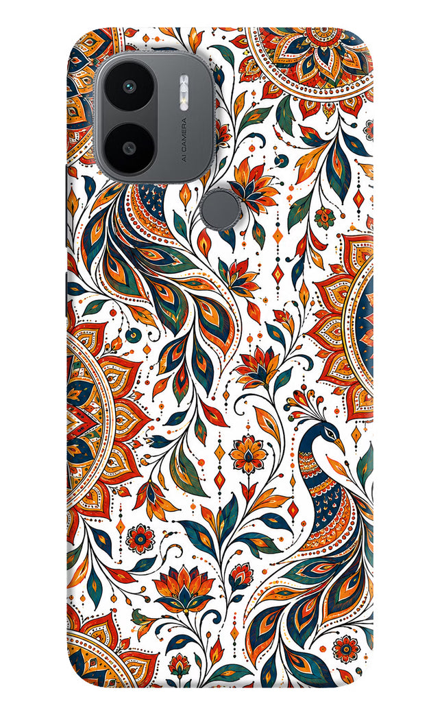 White Mayura Redmi A1+/A2+ Hard Case Back Cover by Casekaro