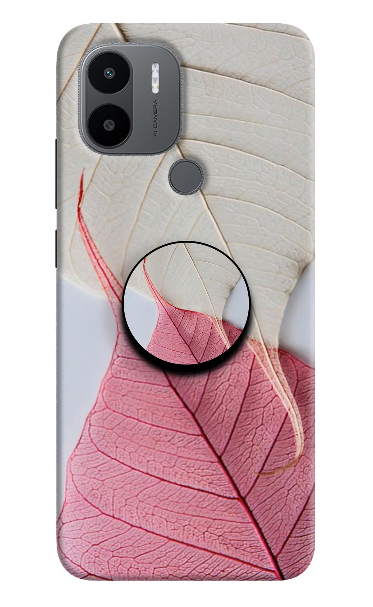 White Pink Leaf Redmi A1+/A2+ Pop Case