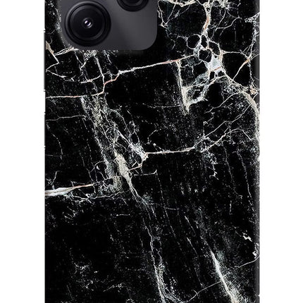 Black Marble Texture Redmi 12 5G Hard Case Back Cover by Casekaro