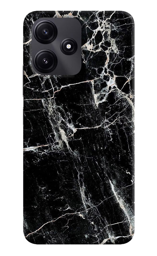 Black Marble Texture Redmi 12 5G Hard Case Back Cover by Casekaro