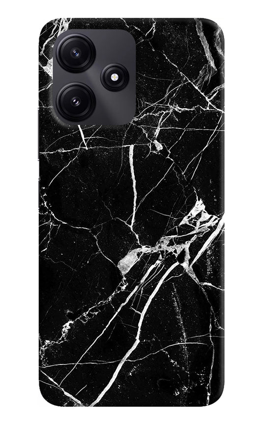 Black Marble Pattern Redmi 12 5G Back Cover