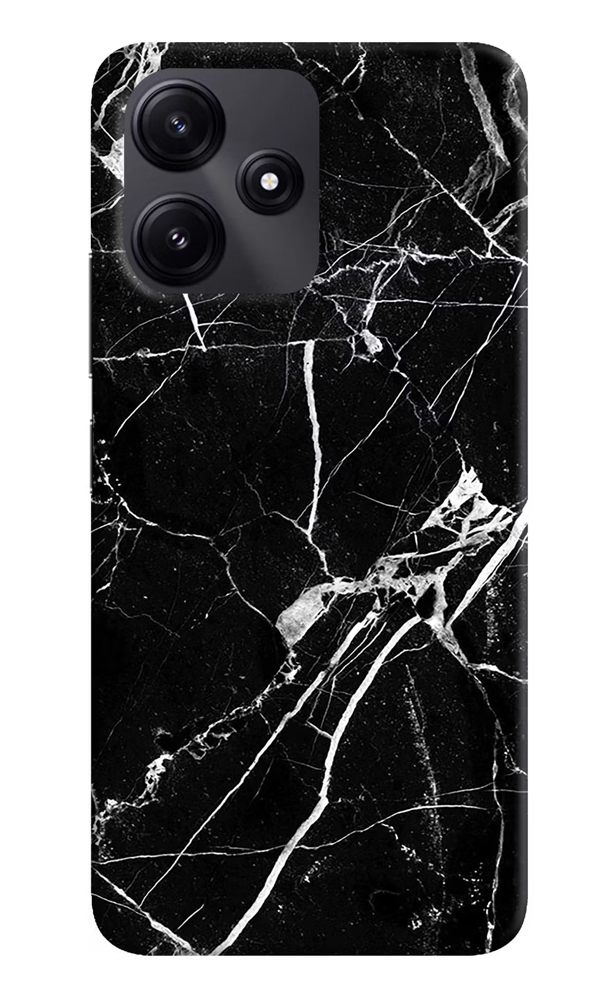 Black Marble Pattern Redmi 12 5G Hard Case Back Cover by Casekaro