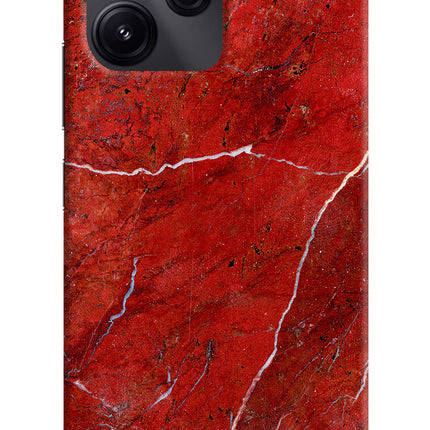 Red Marble Design Redmi 12 5G Hard Case Back Cover by Casekaro