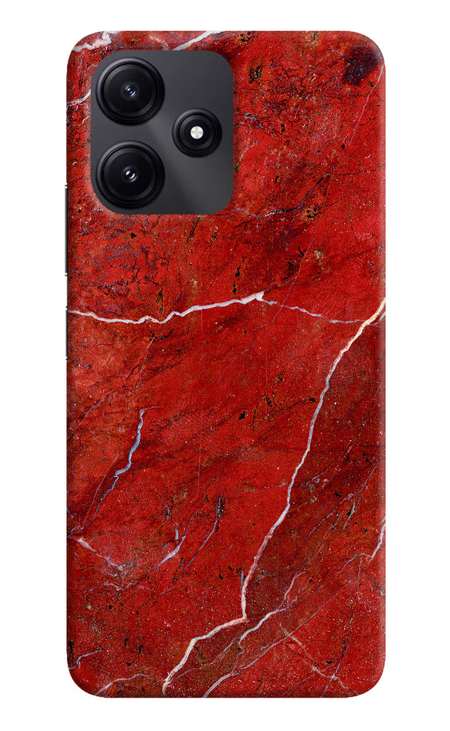 Red Marble Design Redmi 12 5G Hard Case Back Cover by Casekaro