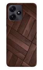Wooden Texture Design Redmi 12 5G Hard Case Back Cover by Casekaro