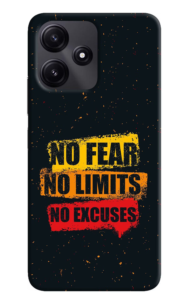 No Fear No Limits No Excuse Redmi 12 5G Hard Case Back Cover by Casekaro